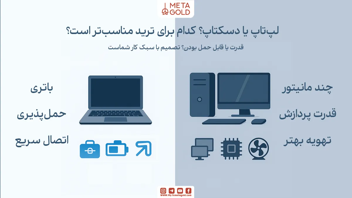 لپ‌تاپ یا دسکتاپ؟ کدام برای تریدر بهتر است؟