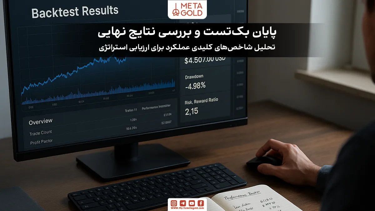 پس از انجام تعداد قابل‌قبولی معامله (مثلاً حداقل ۳۰ تا ۱۰۰ معامله)، به نتایج نگاه کنید.