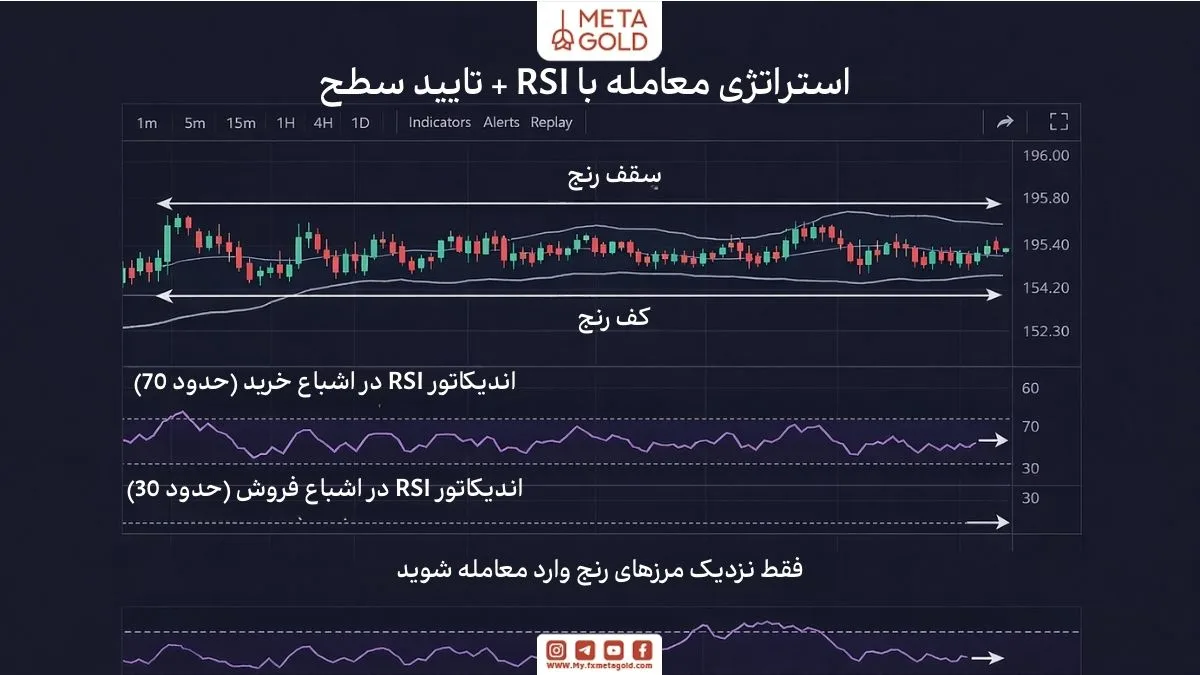 استراتژی معامله در رنج با RSI + تایید سطح