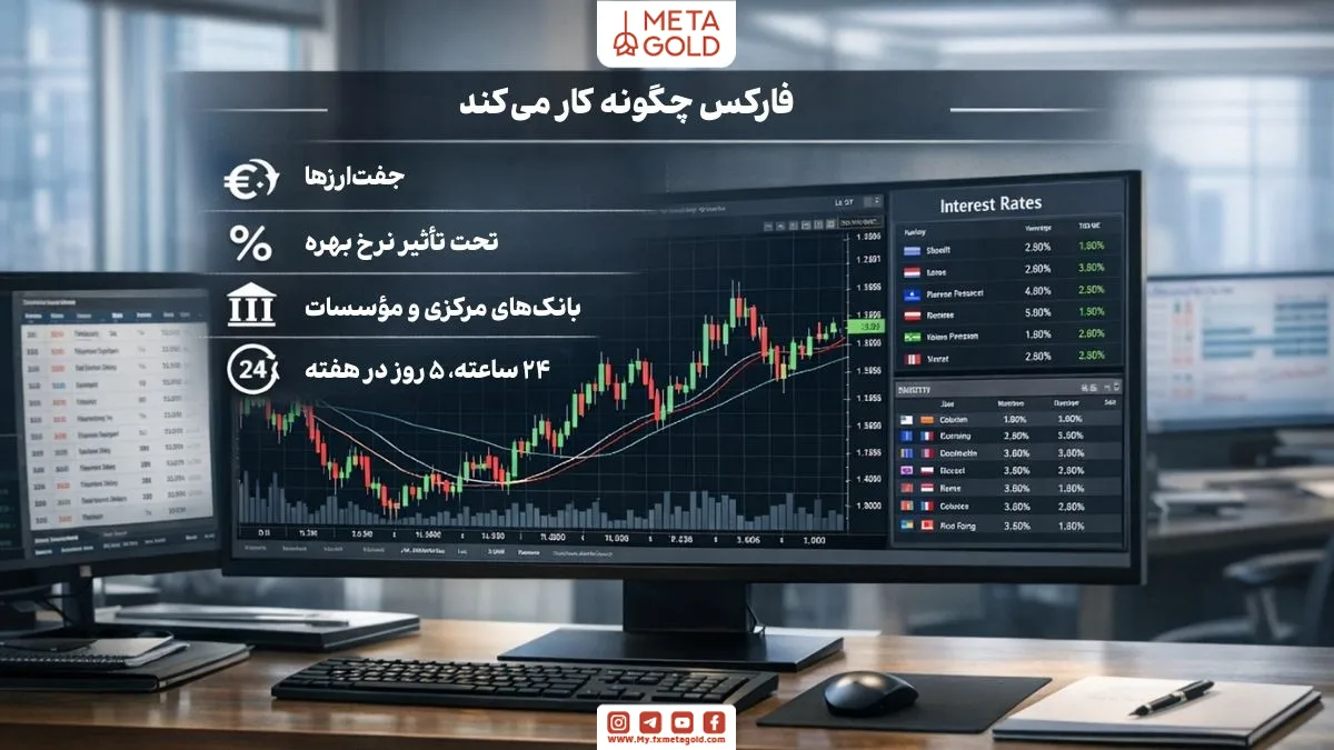 نحوه عملکرد بازار فارکس و تأثیر نرخ بهره و بانک‌های مرکزی بر جفت‌ارزها