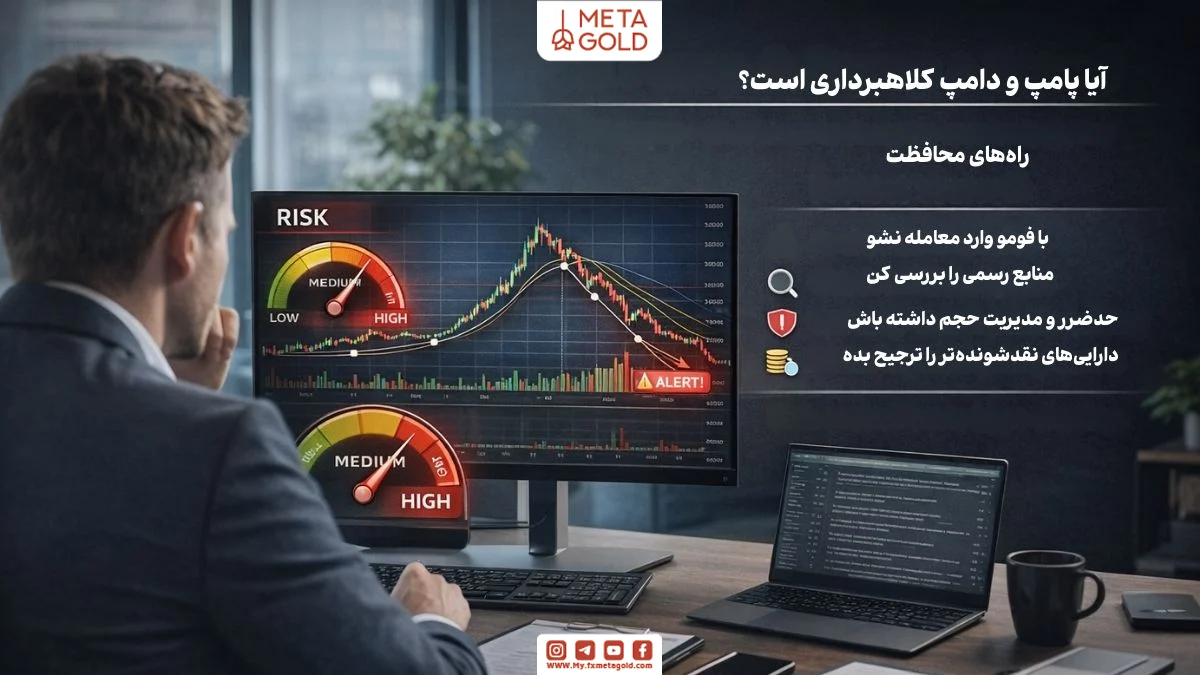 هشدار درباره کلاهبرداری پامپ و دامپ و راه‌های جلوگیری با مدیریت ریسک، بررسی منابع رسمی و استفاده از حدضرر