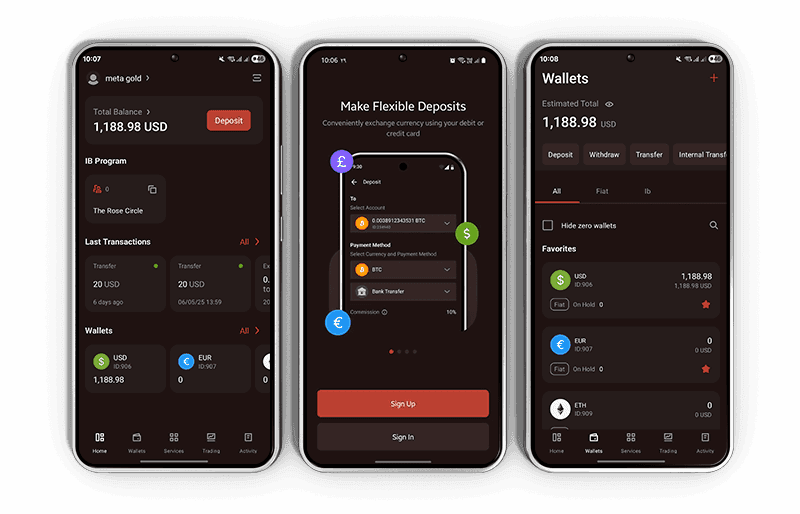 تم تطوير تطبيق MetaGold وفق أعلى معايير الأمان والامتثال، مع اعتماد تقنيات تشفير متقدمة لحماية بياناتك وأموالك على الدوام.